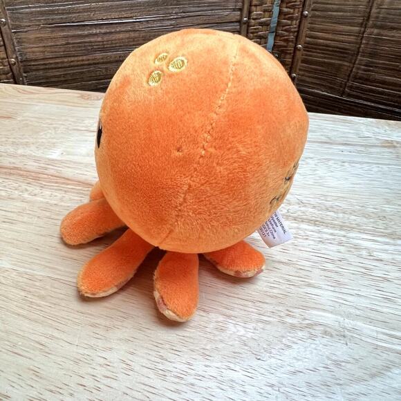 Orange Kawaii Octopus Plush, Aquarium At The Boardwalk Stuffed Animal Small - Picture 2 of 5